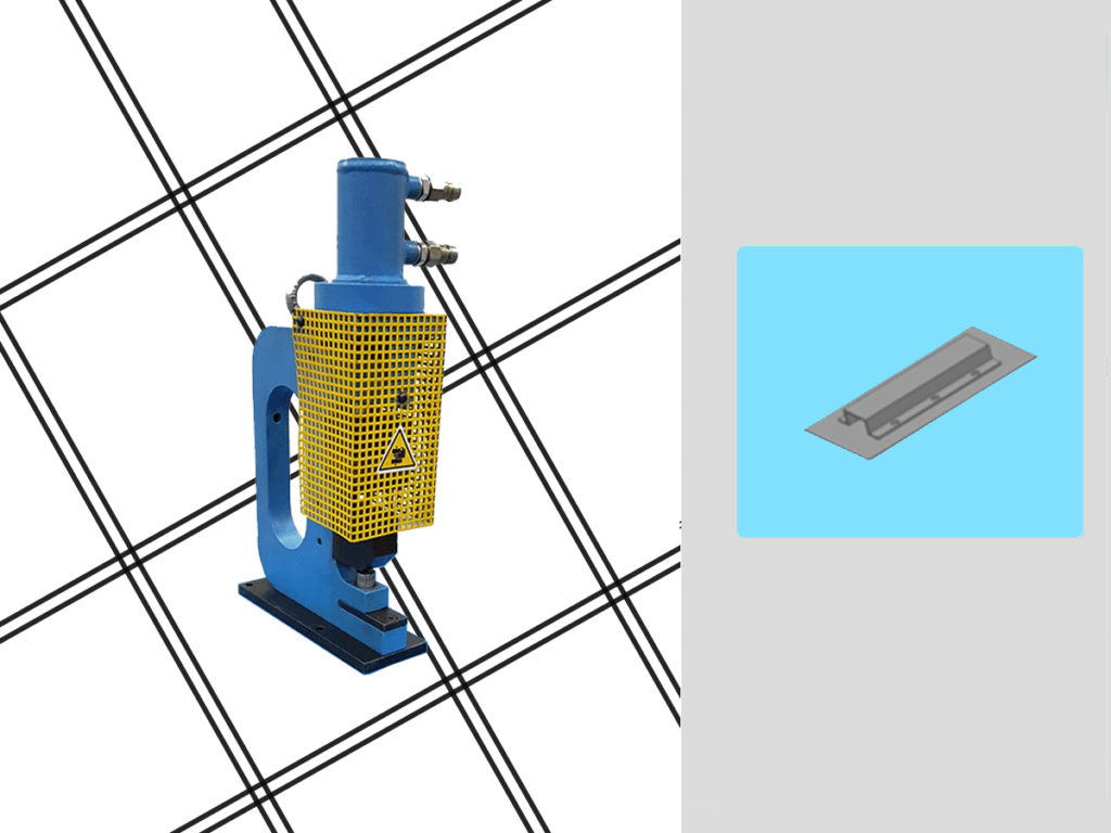 macchina pneumatica per la cliciatura di componenti in lamierati metallici pneumatic machine for the clinching of metal sheet components and parts machine pneumatique pour le clinchage de pièces et composants en tôle